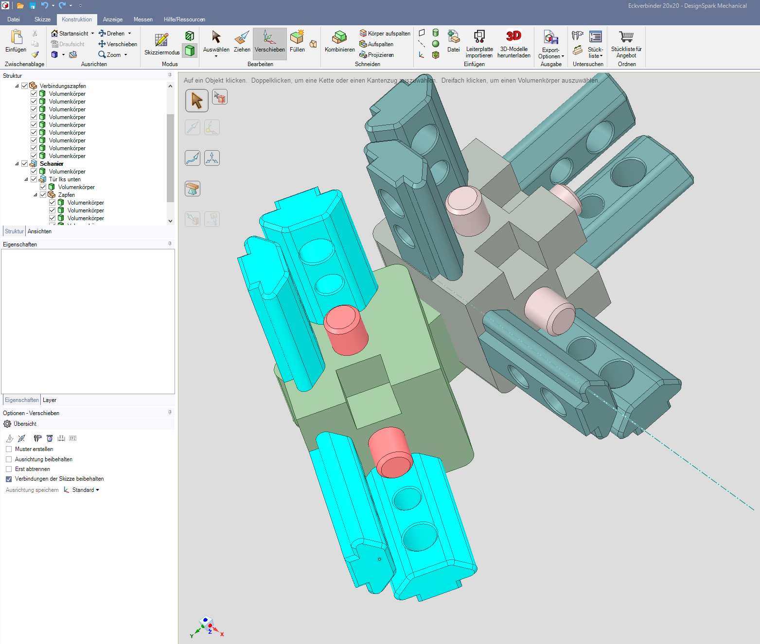 3D-Print CAD Profilgelenk